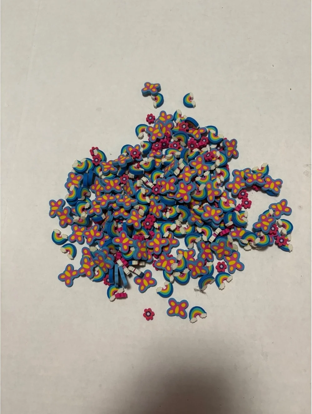 Rainbow, butterfly and flower eraser